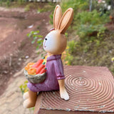 Maxbell 2x Couple Rabbit Ornament Landscape Accessories Commemorative Tabletop