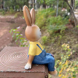 Maxbell 2x Couple Rabbit Ornament Landscape Accessories Commemorative Tabletop