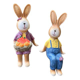 Maxbell 2x Couple Rabbit Ornament Landscape Accessories Commemorative Tabletop