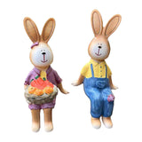 Maxbell 2x Couple Rabbit Ornament Landscape Accessories Commemorative Tabletop
