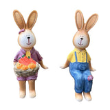 Maxbell 2x Couple Rabbit Ornament Landscape Accessories Commemorative Tabletop