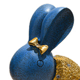 Maxbell 2x Lovely Rabbit Ornament Figurines Handcraft Decorative Tabletop Landscape Blue