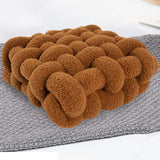 Maxbell Modern Knot Cushion Soft Mat Creative Throw Pillows for Cafe Bedroom Decor Dark Brown