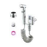 Maxbell Handheld Bidet Sprayer Spray Head Bracket for Toilet Spray Hotel Washing Car Argent