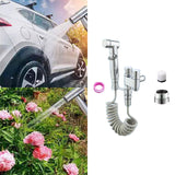 Maxbell Handheld Bidet Sprayer Spray Head Bracket for Toilet Spray Hotel Washing Car Argent