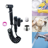 Maxbell Handheld Bidet Sprayer Spray Head Bracket for Toilet Spray Hotel Washing Car Black