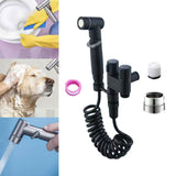Maxbell Handheld Bidet Sprayer Spray Head Bracket for Toilet Spray Hotel Washing Car Black