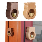 Maxbell Wood Shopkeepers Bell Cat Shape Door Opening Creative Gift for Shop Gate Deep Brown