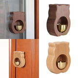 Maxbell Wood Shopkeepers Bell Cat Shape Door Opening Creative Gift for Shop Gate Deep Brown