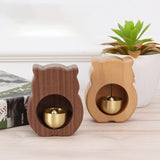 Maxbell Wood Shopkeepers Bell Cat Shape Door Opening Creative Gift for Shop Gate Deep Brown