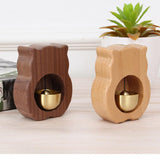 Maxbell Wood Shopkeepers Bell Cat Shape Door Opening Creative Gift for Shop Gate Deep Brown