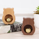 Maxbell Wood Shopkeepers Bell Cat Shape Door Opening Creative Gift for Shop Gate Deep Brown
