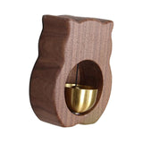 Maxbell Wood Shopkeepers Bell Cat Shape Door Opening Creative Gift for Shop Gate Deep Brown