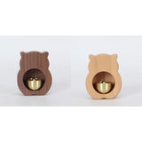 Maxbell Wood Shopkeepers Bell Cat Shape Door Opening Creative Gift for Shop Gate Deep Brown