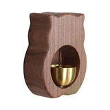 Maxbell Wood Shopkeepers Bell Cat Shape Door Opening Creative Gift for Shop Gate Deep Brown