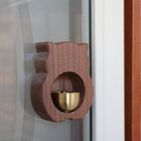 Maxbell Wood Shopkeepers Bell Cat Shape Door Opening Creative Gift for Shop Gate Deep Brown