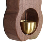 Maxbell Wood Shopkeepers Bell Cat Shape Door Opening Creative Gift for Shop Gate Deep Brown