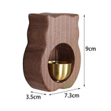 Maxbell Wood Shopkeepers Bell Cat Shape Door Opening Creative Gift for Shop Gate Deep Brown