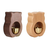 Maxbell Wood Shopkeepers Bell Cat Shape Door Opening Creative Gift for Shop Gate Deep Brown