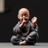Maxbell Mini Little Monk Ornaments Buddhist Handicraft for Office Christmas Decor A