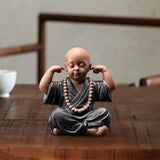 Maxbell Mini Little Monk Ornaments Buddhist Handicraft for Office Christmas Decor B