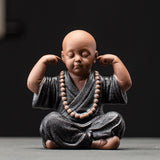 Maxbell Mini Little Monk Ornaments Buddhist Handicraft for Office Christmas Decor B