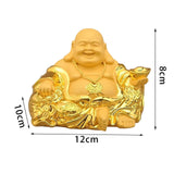 Maxbell Resin Maitreya Buddha Statues Sculpture Luck Decoration Ornament for Table
