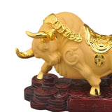 Maxbell Cow Statue Artwork Animal Bull Resin for Desk Office Centerpiece