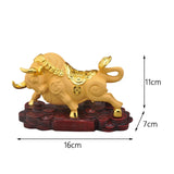 Maxbell Cow Statue Artwork Animal Bull Resin for Desk Office Centerpiece