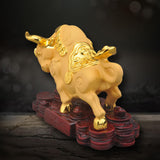 Maxbell Cow Statue Artwork Animal Bull Resin for Desk Office Centerpiece