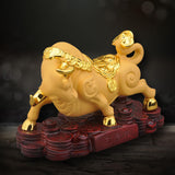 Maxbell Cow Statue Artwork Animal Bull Resin for Desk Office Centerpiece
