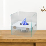 Maxbell Tabletop Fire pits Smokeless Party Bedroom Desktop Burner Farmhouse Office White