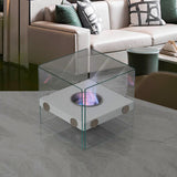 Maxbell Tabletop Fire pits Smokeless Party Bedroom Desktop Burner Farmhouse Office White