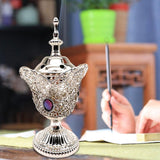 Maxbell Incense Holder Furnishings Incense Diffuser Censer for Home Desktop Gift Argent