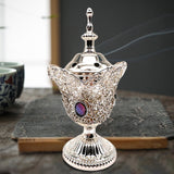 Maxbell Incense Holder Furnishings Incense Diffuser Censer for Home Desktop Gift Argent