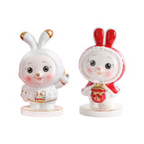 Maxbell Rabbit Piggy Bank Figurine Animal Statue for Bedroom Living Room Decoration White