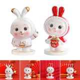 Maxbell Rabbit Piggy Bank Figurine Animal Statue for Bedroom Living Room Decoration White