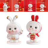 Maxbell Rabbit Piggy Bank Figurine Animal Statue for Bedroom Living Room Decoration White