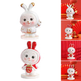 Maxbell Rabbit Piggy Bank Figurine Animal Statue for Bedroom Living Room Decoration White