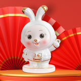 Maxbell Rabbit Piggy Bank Figurine Animal Statue for Bedroom Living Room Decoration White