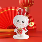Maxbell Rabbit Piggy Bank Figurine Animal Statue for Bedroom Living Room Decoration Red