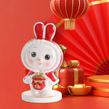 Maxbell Rabbit Piggy Bank Figurine Animal Statue for Bedroom Living Room Decoration Red