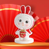 Maxbell Rabbit Piggy Bank Figurine Animal Statue for Bedroom Living Room Decoration Red