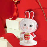 Maxbell Rabbit Piggy Bank Figurine Animal Statue for Bedroom Living Room Decoration Red