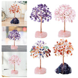 Maxbell Feng Shui Money Tree Farmhouse Bedroom Office Wedding Stone Bonsai Tree Violet