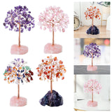 Maxbell Feng Shui Money Tree Farmhouse Bedroom Office Wedding Stone Bonsai Tree Violet