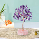 Maxbell Feng Shui Money Tree Farmhouse Bedroom Office Wedding Stone Bonsai Tree Violet