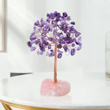 Maxbell Feng Shui Money Tree Farmhouse Bedroom Office Wedding Stone Bonsai Tree Violet