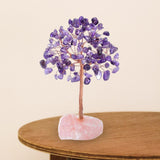 Maxbell Feng Shui Money Tree Farmhouse Bedroom Office Wedding Stone Bonsai Tree Violet