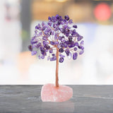 Maxbell Feng Shui Money Tree Farmhouse Bedroom Office Wedding Stone Bonsai Tree Violet